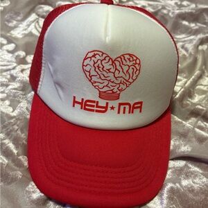 Red and White Hey Ma Trucker Hat